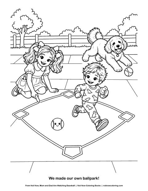 Coloring page: We made our own ballpark!