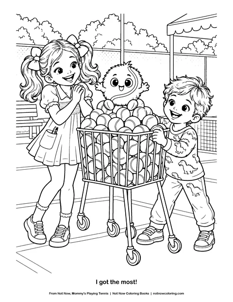 Coloring page: I got the most!