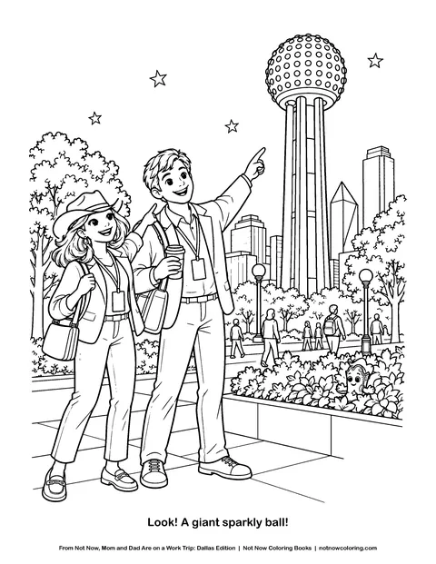 Coloring page: Look! A giant sparkly ball!