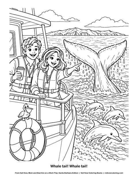 Coloring page: Whale tail! Whale tail!